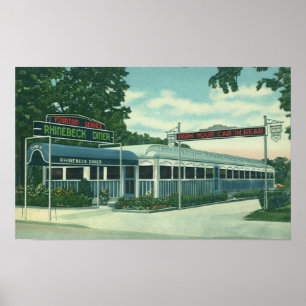 Vintages Restaurant, Retro Rhinebeck Roadside Dine Poster