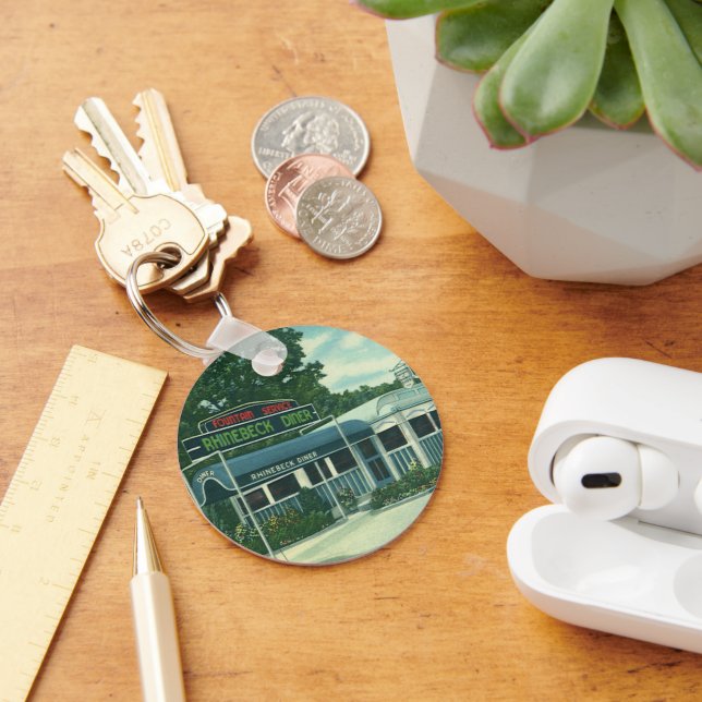 Vintages Restaurant, Retro Rhinebeck Roadside Dine Schlüsselanhänger (Schreibtisch)