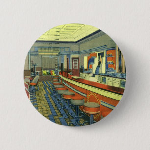 Vintages Restaurant, Retro Roadside Diner Räume Button