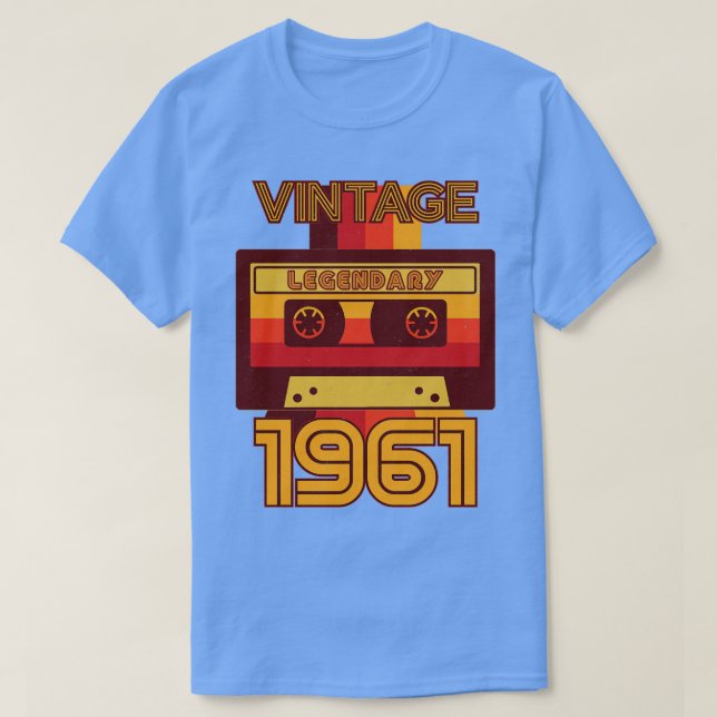 Vintages Retro 1961 Legendary Cassette Tape T-Shirt (Design vorne)