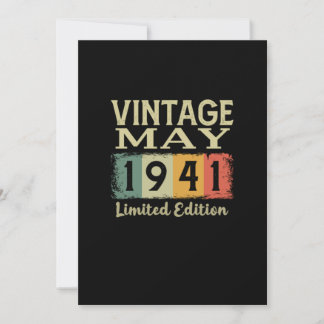 Vintages Retro 80. Geburtstagsgeschenk Mai 1941 Einladung