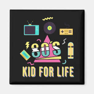 Vintages Retro 80er-Kid für Leben Coole achtziger Magnet