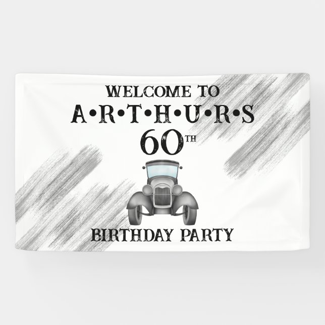 Vintages Retro-Auto - Empfang Banner (Horizontal)