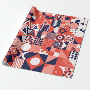 Vintages Retro-Bauhaus-Design Vintager nahtloser T Geschenkpapier