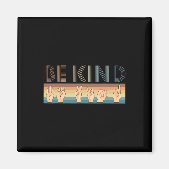 Vintages Retro Be Kind DEAF taube Bewusstsein Magnet (Vorne)