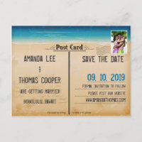 Vintages Retro Beach Postcard Foto Save the Date