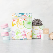 Vintages Retro Blau Rot Gelb-Gelb-Fahrrad