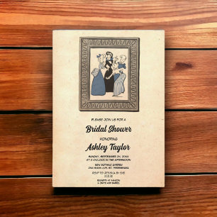 Vintages Retro-Brautparty Mitte des Jahrhunderts Einladung