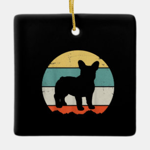 Vintages Retro Bulldog Geschenk für Hunde Vater Ma Keramikornament