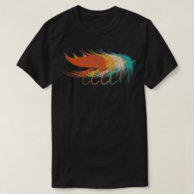 Vintages Retro-Design Fliegenfischen T-Shirt (Design vorne)