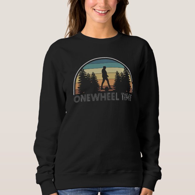 Vintages Retro Einrad-Zeit-E-Skateboard Sweatshirt (Vorderseite)