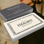 Vintages Retro Elegantes Beige Visitenkarte<br><div class="desc">Lass deine Visitenkarten, indem du dein rustikales Retro-Design wählst, um deinen einzigartigen Charakter und deine Marke zu zeigen. Egal ob Sie ein Vintages Bekleidungsgeschäft, ein Kunsthandwerk, einen Weinkeller betreiben oder einfach die antike, schicke Ästhetik schätzen, diese Karte wird sicher einen bleibenden Eindruck hinterlassen. Mit seinem strukturierten Hintergrund, der Retrogrenze und...</div>