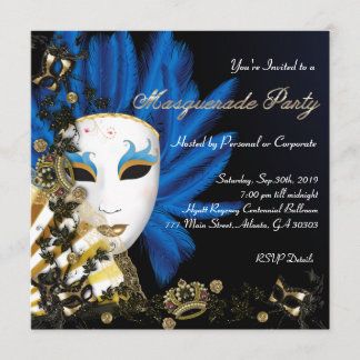 Vintages Retro elegantes Maskerade-Party laden ein Einladung
