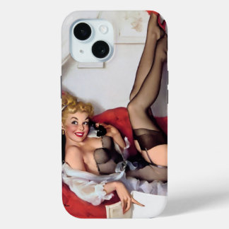 Vintages Retro Elvgren Telefon Telefon Button Up G Case-Mate iPhone Hülle