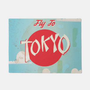 Vintages Retro Fly to Tokyo Reiseplakat Fußmatte