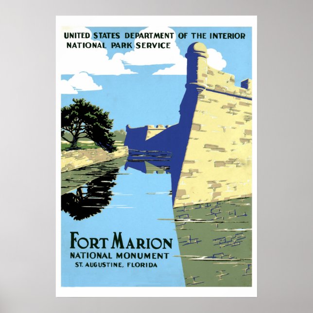 Vintages Retro Fort Marion St. Augustine Poster (Vorne)