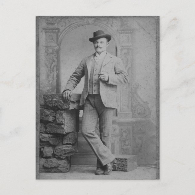 Vintages Retro-Foto auf der Postkarte (Vorderseite)