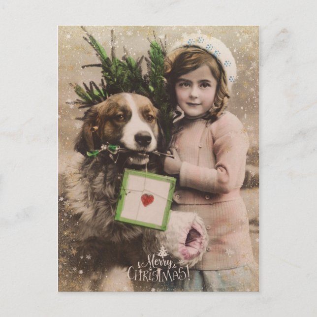 Vintages Retro frohe Weihnachten Weihnachten Weihn (Vorderseite)