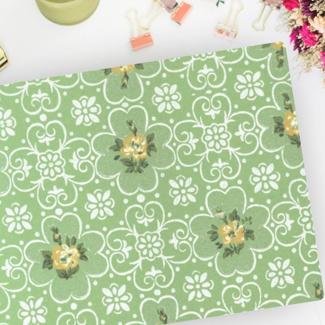 Vintages Retro-Gelb-Mittelgeflecht Seidenpapier (Von Creator hochgeladen)