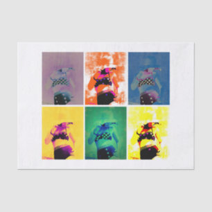 Vintages Retro Girl Polka Dot Bikini Muster Seidenpapier