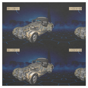 Vintages Retro goldenes blaues funkelndes Auto Stoff