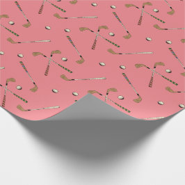 Vintages Retro Golf Golfer Clubs Balls Muster Geschenkpapier