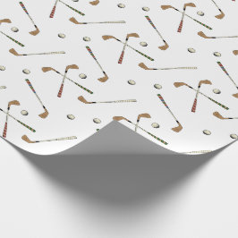 Vintages Retro Golf Golfer Clubs Balls Muster Geschenkpapier