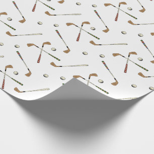 Vintages Retro Golf Golfer Clubs Balls Muster Geschenkpapier