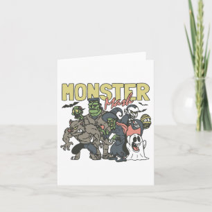 Vintages Retro Halloween Monster Mash Boo Ghost Wi Karte