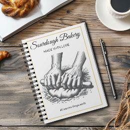 Vintages Retro-handgefertigtes Sourdough-Bäcker fü Notizblock