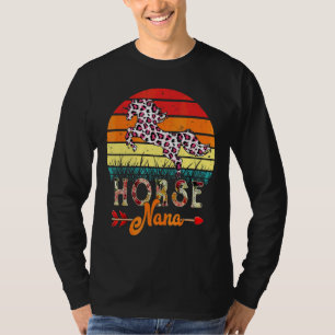 Vintages Retro Horse Nana Blume Leopard Horse Mot T-Shirt