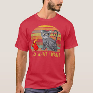 Vintages Retro Ich tue, was ich meine Black Cat Li T-Shirt