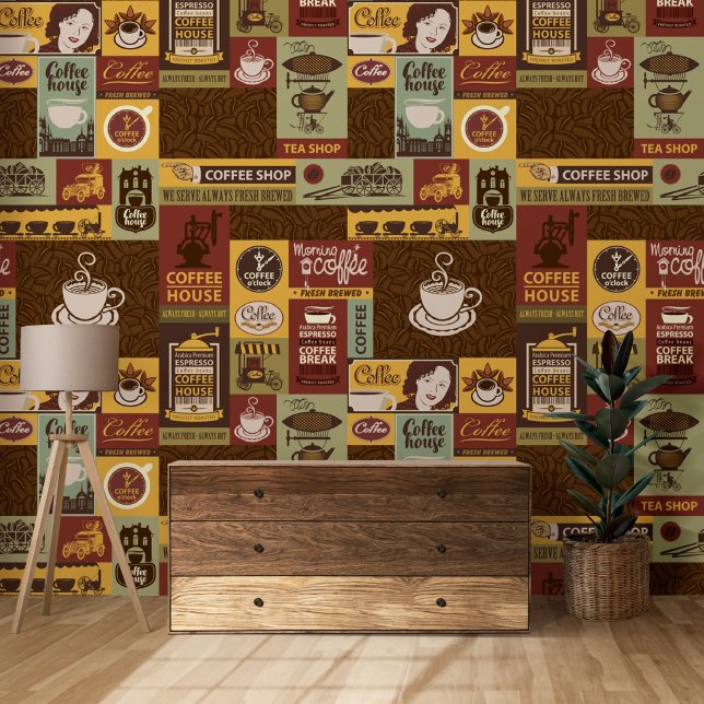 Vintages Retro-Kaffeehaus Hintergrund Tapete (Von Creator hochgeladen)