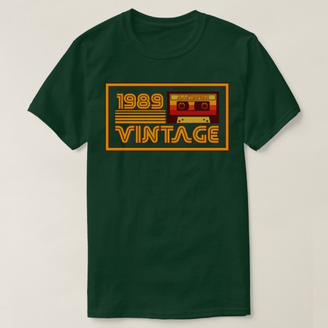 Vintages Retro-Kassettenband 1989 T-Shirt (Design vorne)