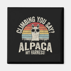 Vintages Retro Klettern Sie sagen Alpaca Meine Har Magnet
