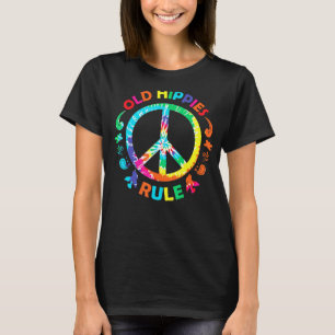 Vintages Retro-Kostüm Hippy Old Hippies Rule Hippi T-Shirt