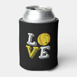 Vintages Retro Liebe Softball-Sportteam und Traine Dosenkühler