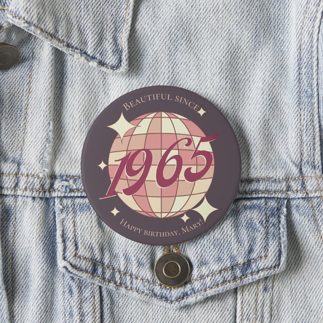 Vintages Retro-lila 1965 Button (Von Creator hochgeladen)