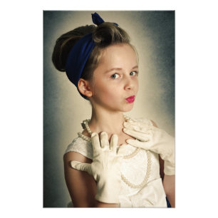 Vintages Retro-Mädchen Fotodruck