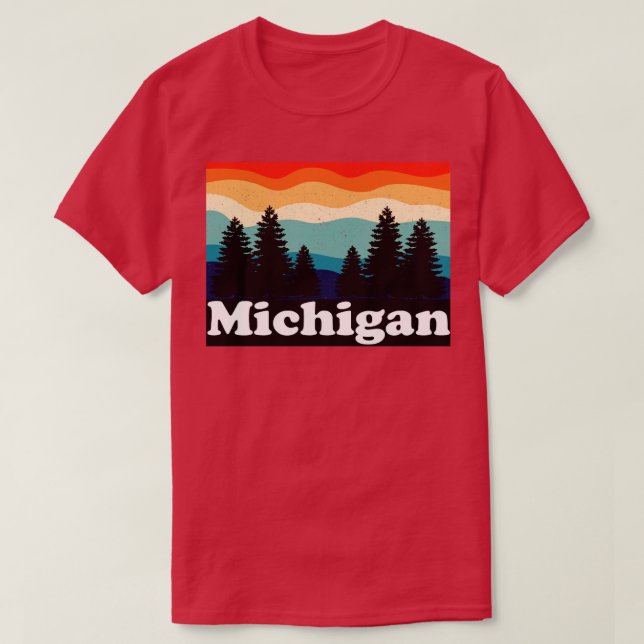 Vintages Retro-Michigan-Camping T-Shirt (Design vorne)