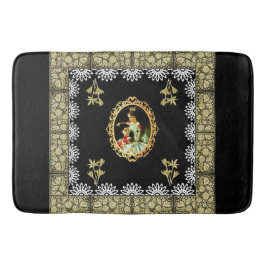 Vintages Retro mit Spitzen und Blume auftragen Badematte