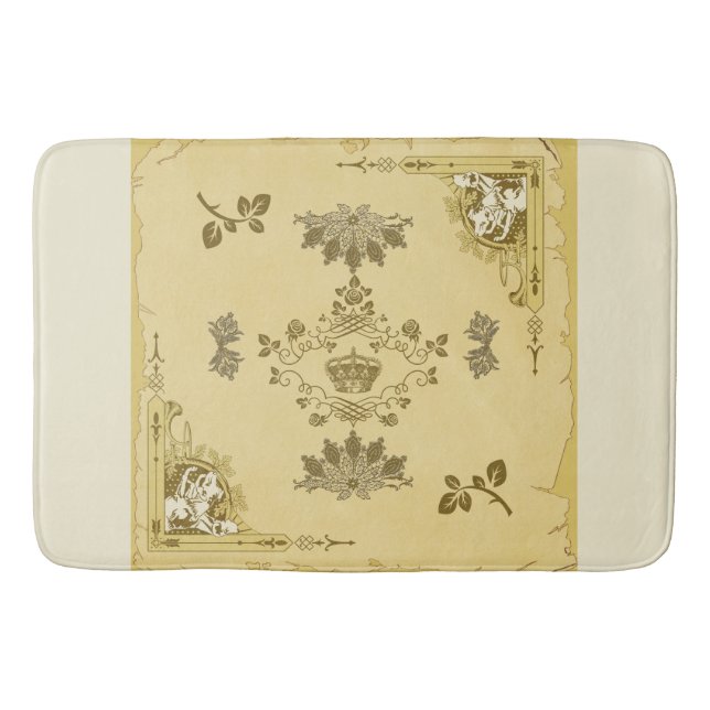 Vintages Retro mit Spitzen und Blume auftragen Badematte (Vorderseite)