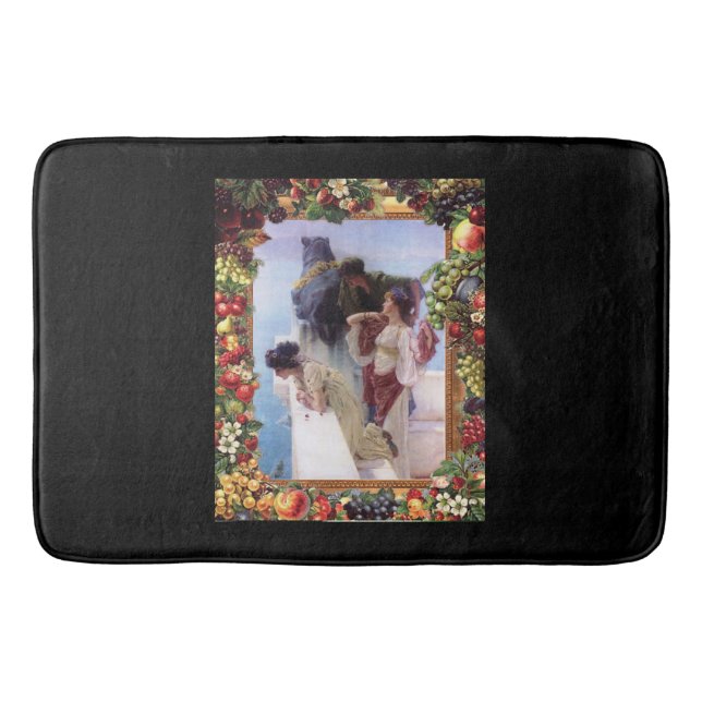 Vintages Retro mit Spitzen und Blume auftragen Badematte (Vorderseite)