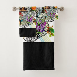 Vintages Retro mit Spitzen und Blume auftragen Badhandtuch Set