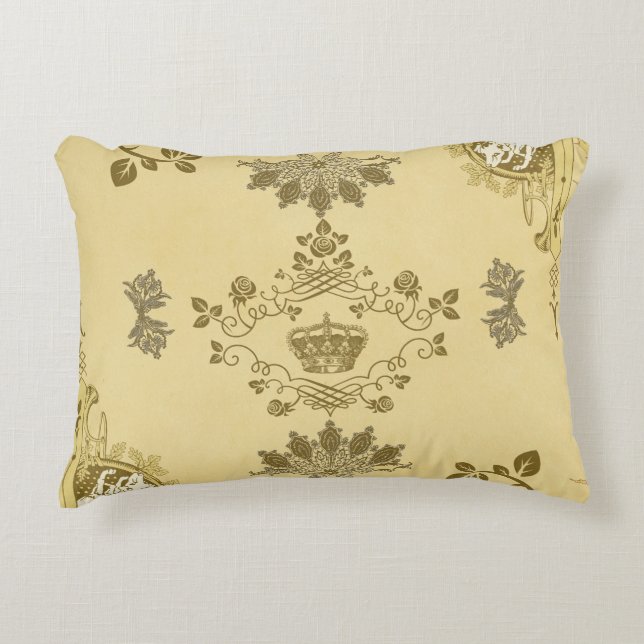 Vintages Retro mit Spitzen und Blume auftragen Dekokissen (Vorderseite)