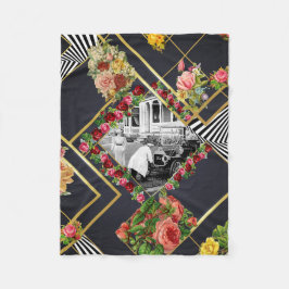 Vintages Retro mit Spitzen und Blume auftragen Fleecedecke