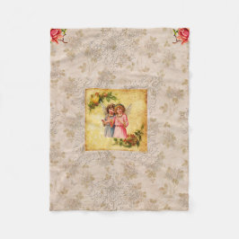 Vintages Retro mit Spitzen und Blume auftragen Fleecedecke