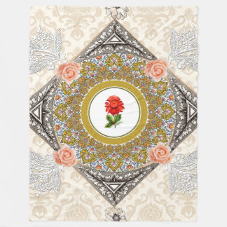 Vintages Retro mit Spitzen und Blume auftragen Fleecedecke
