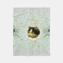 Vintages Retro mit Spitzen und Blume auftragen Fleecedecke