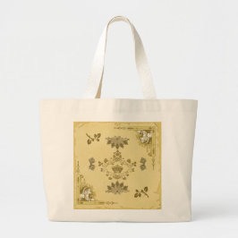 Vintages Retro mit Spitzen und Blume auftragen Jumbo Stoffbeutel